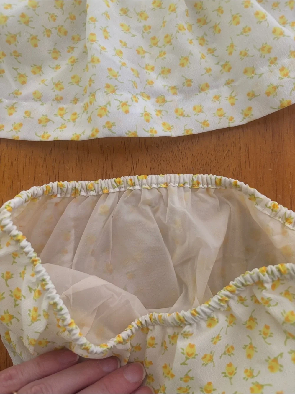 Vintage Baby Girls Yellow Floral Dress & Bloomers Set